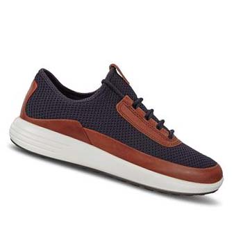 Baskets Ecco Soft 7 Runner Mesh Homme Bleu Rouge | FR 633RVD